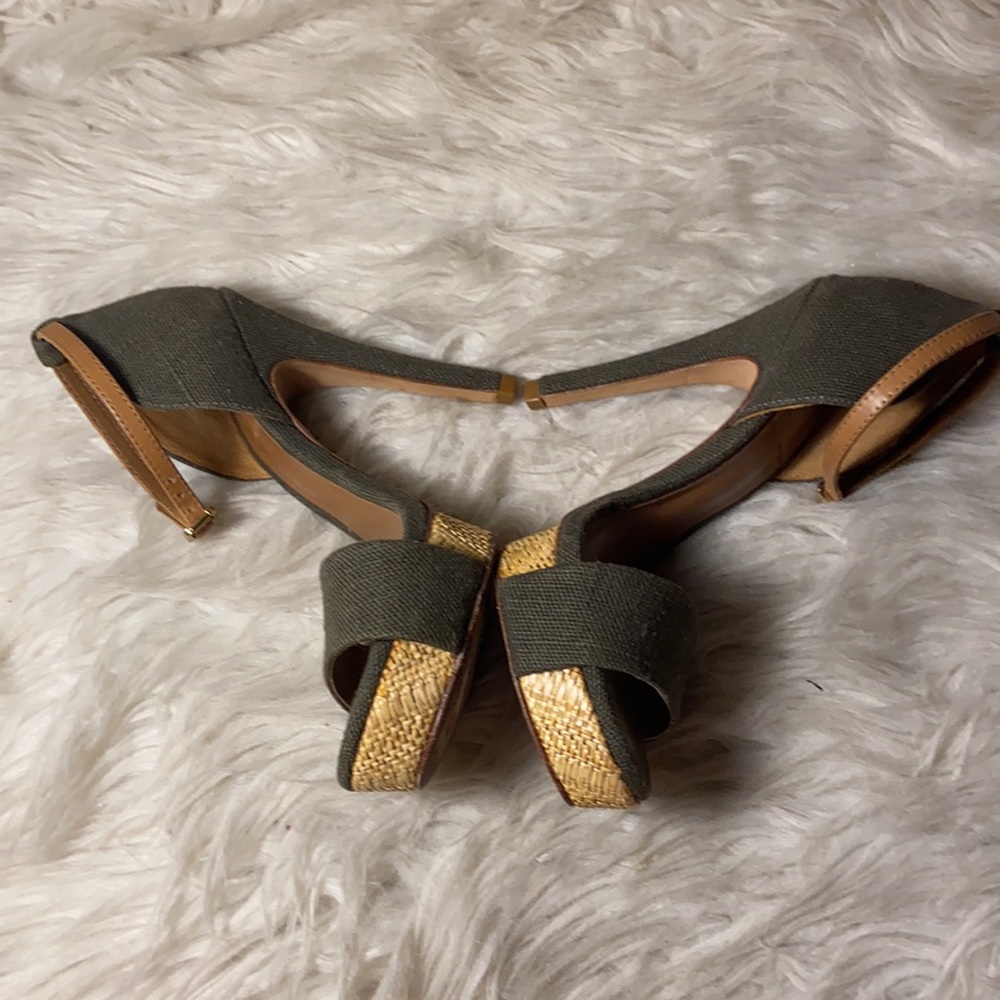 EUC Tory Burch Olive Green Amina Platform Stilettos - Picture 6 of 13